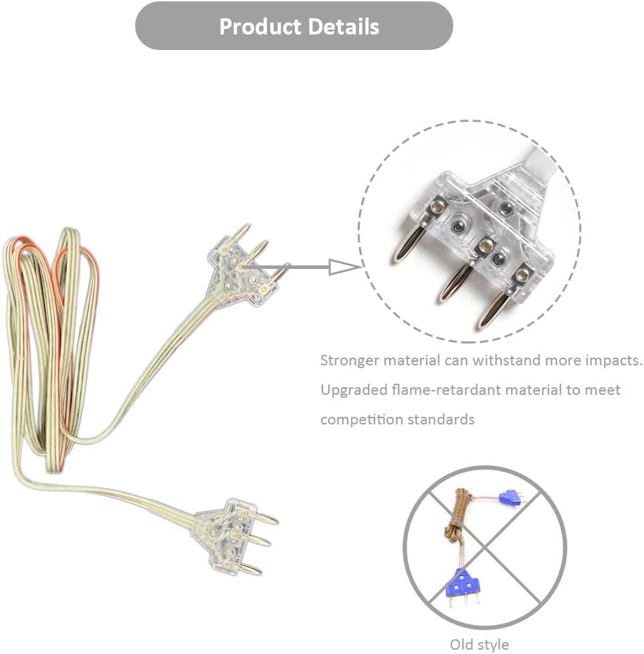 Set of 2 Fencing Body Cord Epee Threepin Plug Clear Wire Durable and