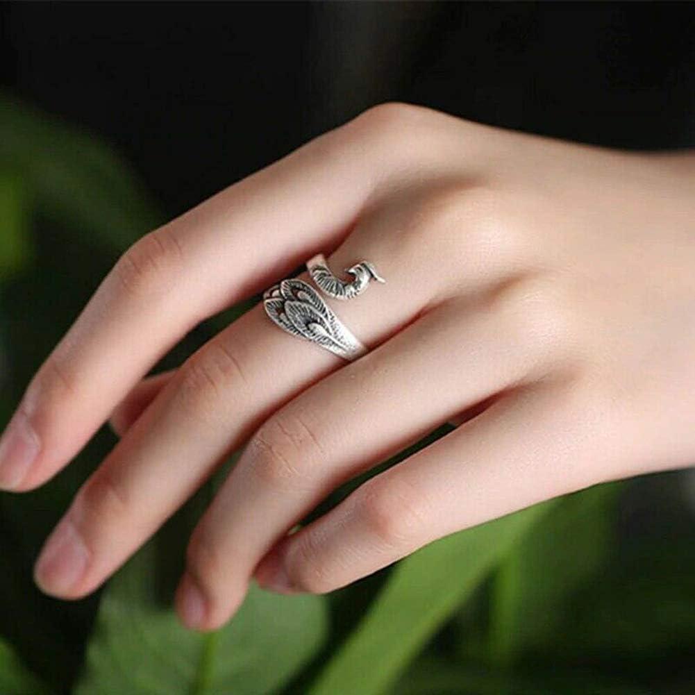 Yarn Ring for Crocheting 5Pcs Crochet Rings Silver Unique Peacock