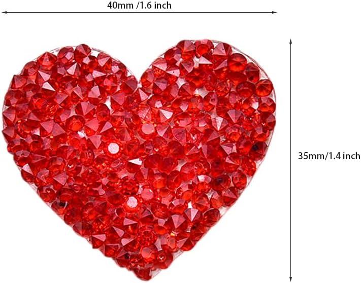 20 Pieces Heart Patches Iron On Heart Appliques Adhesive Rhinestone Glitter Heart  Patches Bling Rhinestone Appliques for Clothing Shoes Bags Hats Repair  Decoration and DIY Accessory