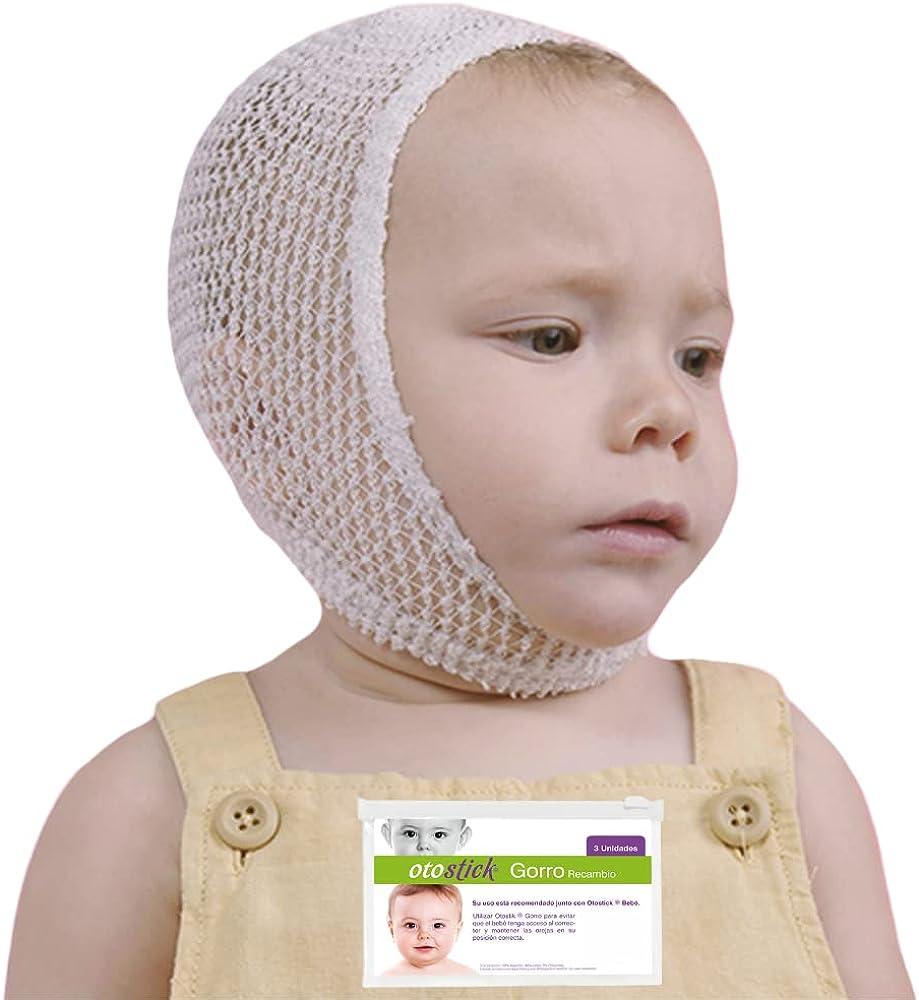 Otostick Baby Cap - 3 Total Ear Corrector Caps- Baby Ear Protection Bonnet  for Protruding Ears- Ear Pinning Support, Mesh Fabric an Essential Baby  Items - for Babies 3 Years and Under White