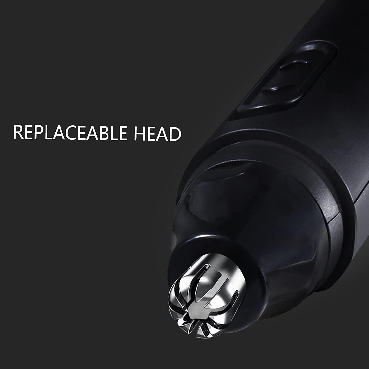 Nose and Ear Hair Trimmer with 3 Heads, Professional Painless Electric