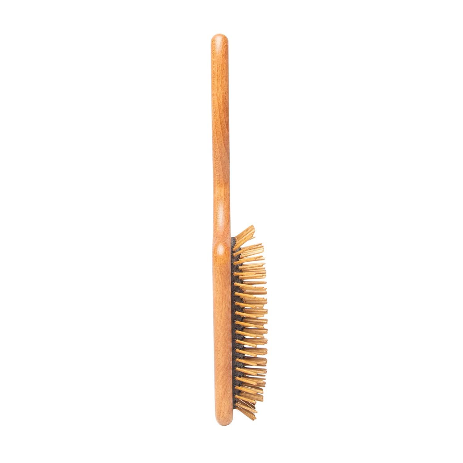 Made in Germany - SUSTAINABLE SHASH Wooden Paddle Brush, Gently Detangles,  Styles, Smooths and Conditions Hair, Minimizes Frizz and Breakage, Safe for  All Hair Types, Wet or Dry, Eco-Sourced Wood, Wooden Bristles.