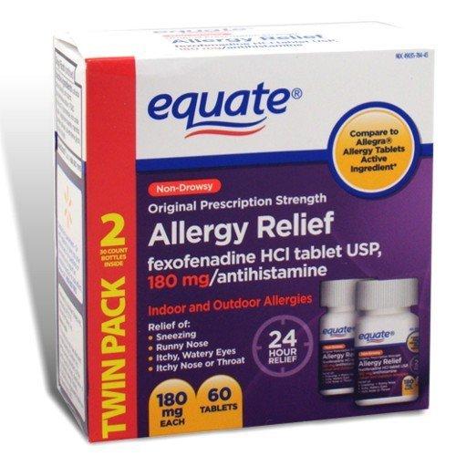 Equate Allergy Relief Fexofenadine 180 mg 60 Tablets to