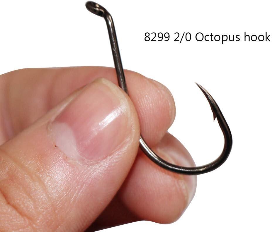 100pcs Octopus Beak Offset Fishing Hooks Froged Sport Circle Hooks Sharp  High Carbon Steel Fishing Hook-6 Sizes Black 6#