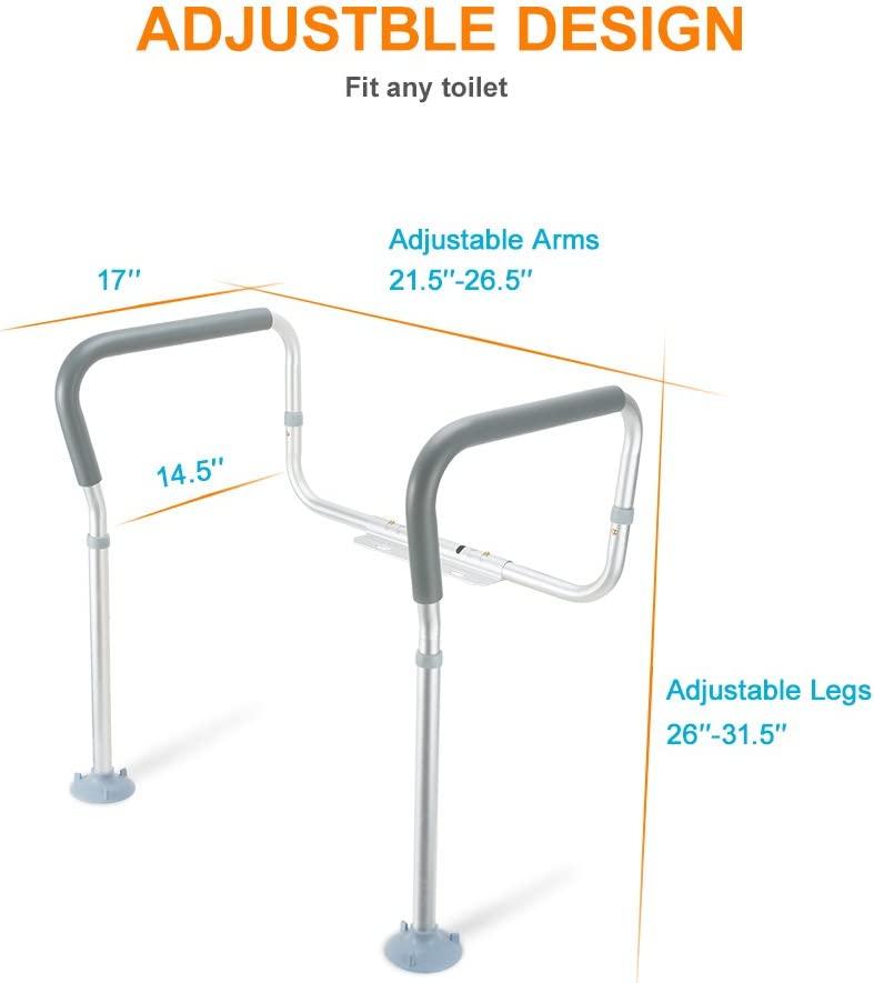 OasisSpace Toilet Rail Medical Bathroom Safety Frame for Elderly