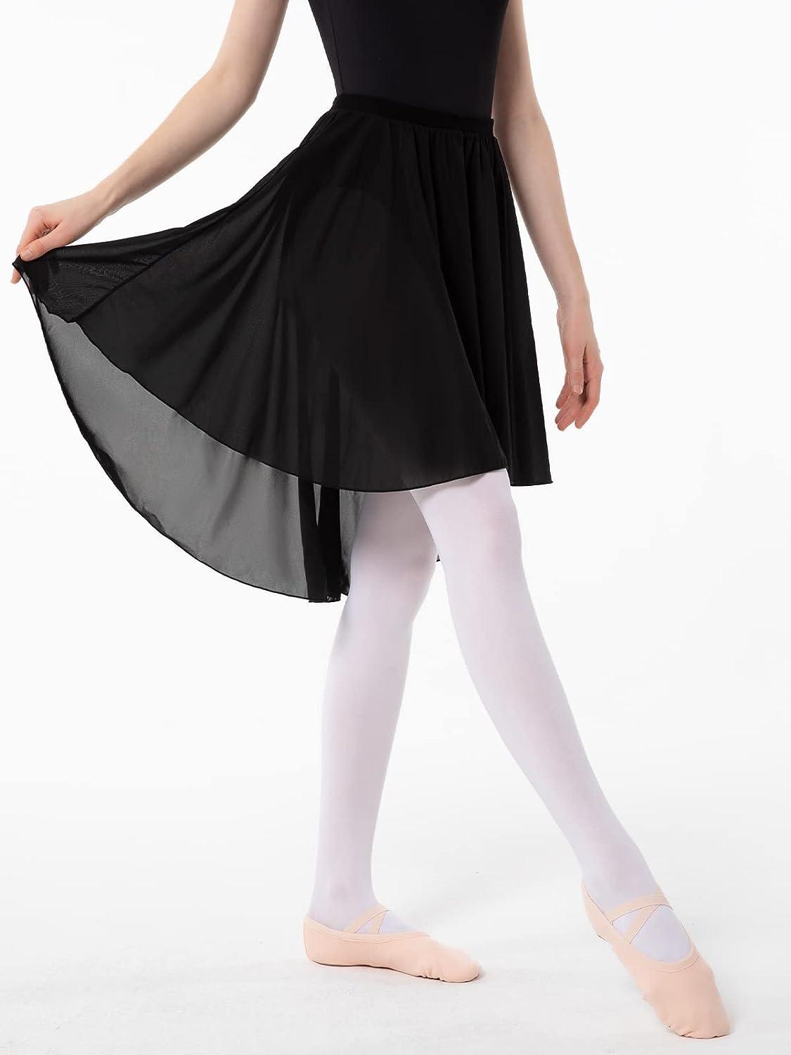 PLIKSUVER Women Ballet Wrap Skirt Chiffon Dance Skirt with