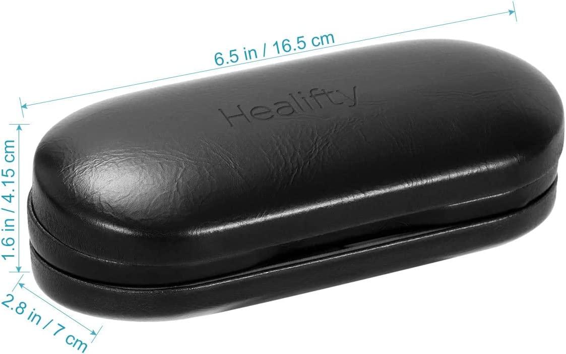 Healifty Contact Lens Case and Glasses Case - 2 in 1 Double Sided Eye Contact  Case with Built-in Mirror, Tweezer and Contact Solution Bottle - Portable Contact  Lens Storage Box for Travel, Black