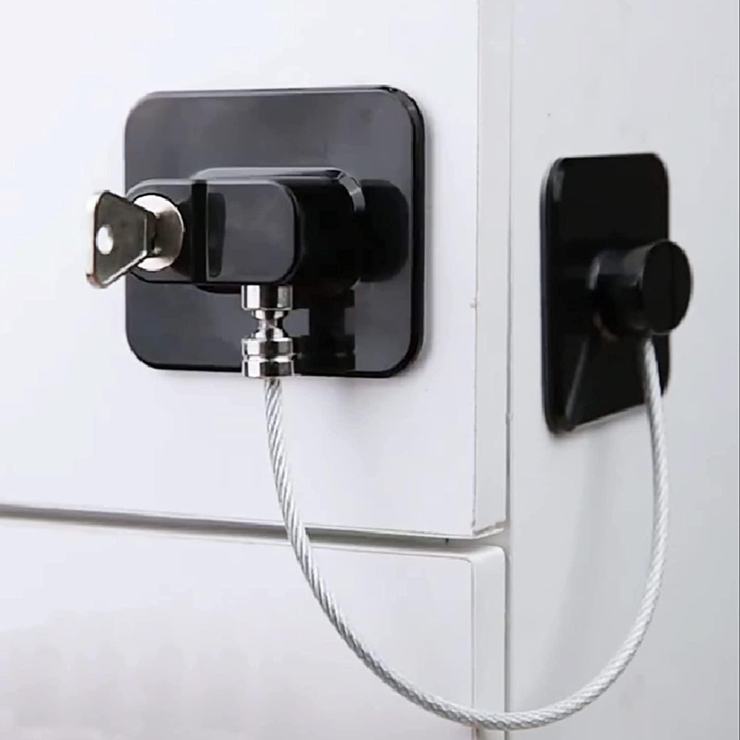 Homemaxs Mini Fridge Lock Digital Password Child Safety Lock Cabinet Drawer Lock (Black), Size: 29x7x2cm