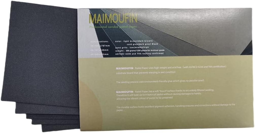 10Sheets MAIMOUFIN Sanded Pastel Paper 4K Blue Pastel Paper Craft