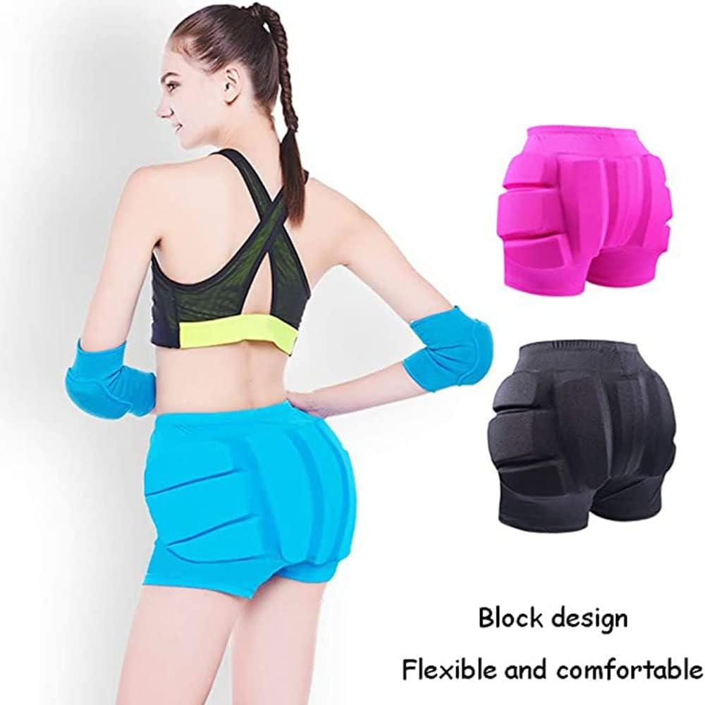 LIUHUO Hip Pad Protector Padded Shorts for Guard Ski Roller Skating Snow  Crash Butt Pads for Hips Tailbone & Butt black Small