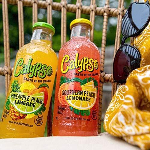Calypso Lemonades 16 Ounce Glass Bottles 6 Pack (Southern Peach Lemonade)