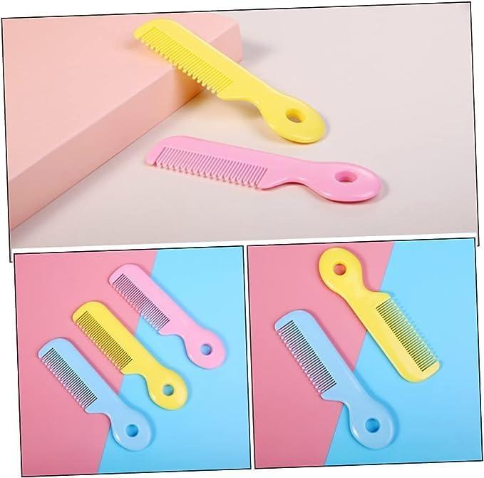 Baby Comb Set Blue Pink Yellow(3Pieces) Gentle Soft Safe Toddler Hair
