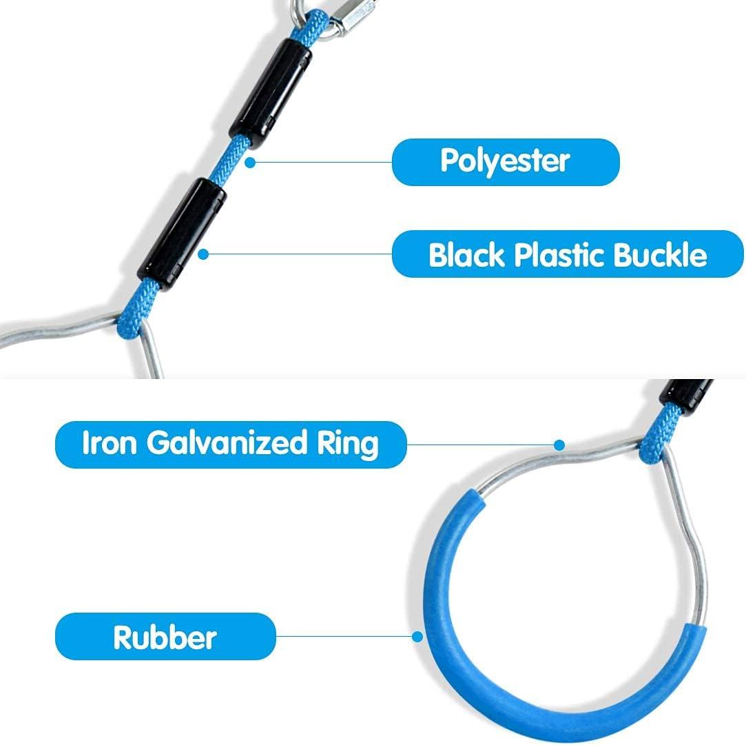 Colorful Swing Gymnastic Bar Rings 5 Pack for Ninja Slackline Outdoor ...