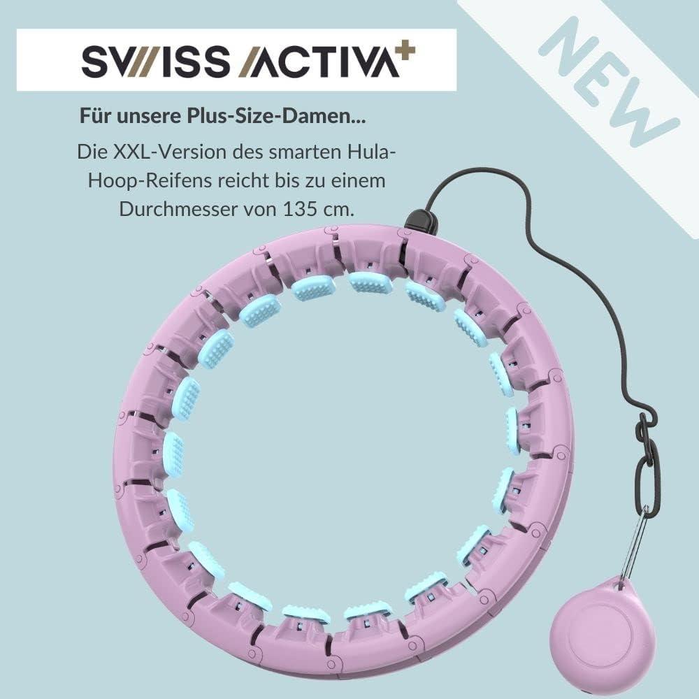 Swiss Activa+ Smart Weighted Hula Hoop – Digital Counter, Adjustable 24-44", Silent, With Training
