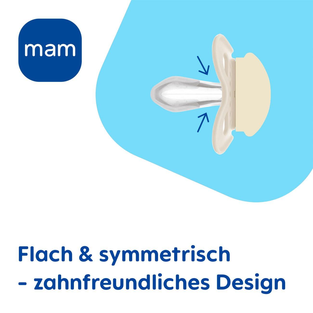 Set Di 4 Ciucci MAM In Silicone: 2 Original + 2 Notte Che Si Illuminano Al Buio - Perfetti Per Neomamme, Pratico Porta Scatole Incluso