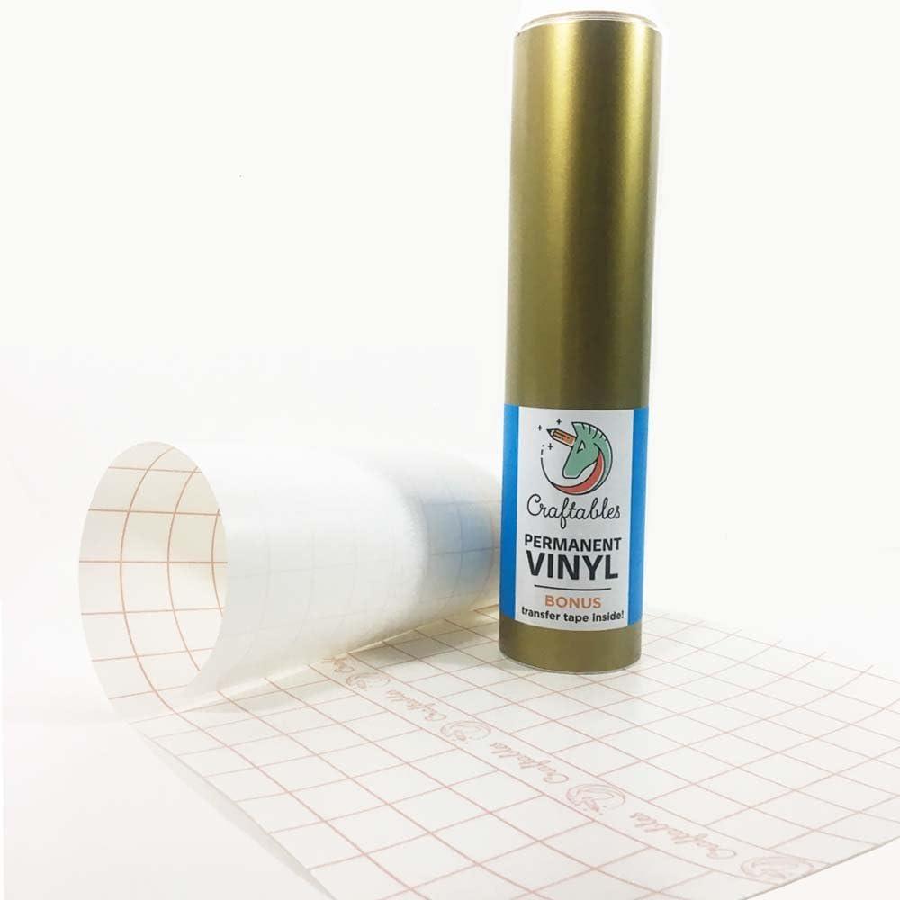 Craftables Gold Vinyl Roll - Permanent Adhesive Glossy