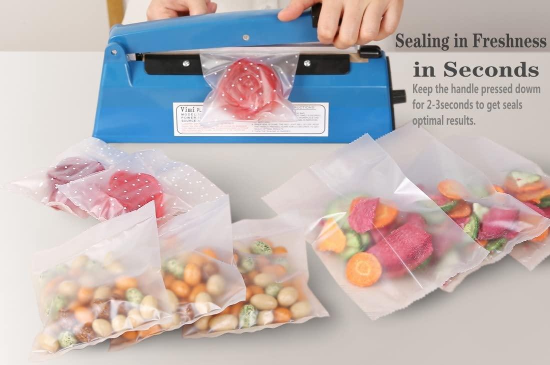 Vimi Impulse Heat Sealer Manual Bags Sealer Heat Sealing Machine 12 inch Impulse Sealer Machine for Plastic Bags PE PP Bags with Extra Replace Element
