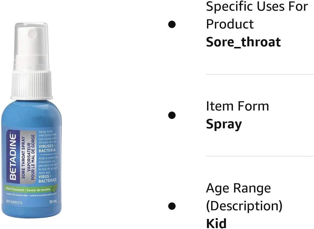 BETADINE Sore Throat Spray 50ml Relief of Sore Throat and Mouth ulcers