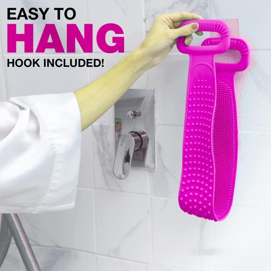 HJCOCHOME Silicone Back Scrubber for Shower Silicone Body Scrubber