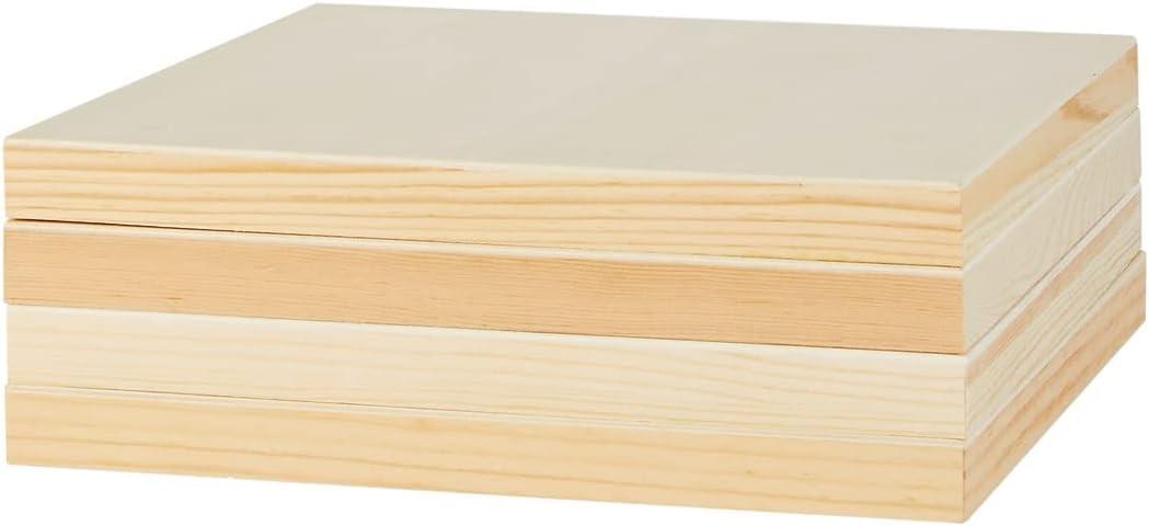 6 Pack 10x10 Wood Panels for Painting Unfinished Wood Canvas Boards 7/8  Deep Cradle Artist Wall Canvases for Crafts