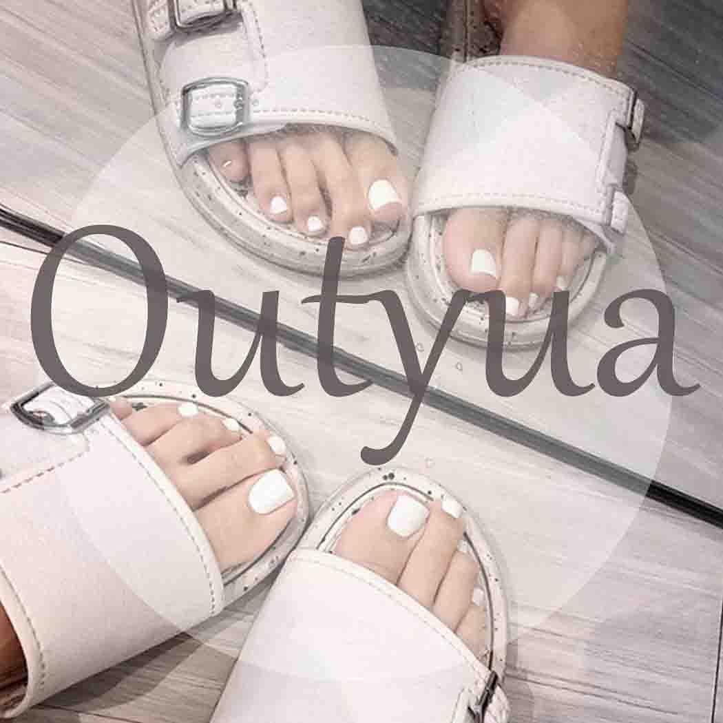 Outyua Solid Square Fake Toenails Matte Press on Toe Nails Short
