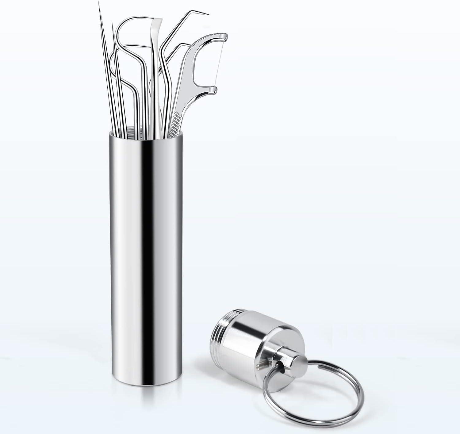Portable Stainless Steel Toothpick Holder - Mobile Toothpick Case - Easy to Carry in Your Pocket, Bag, and Much