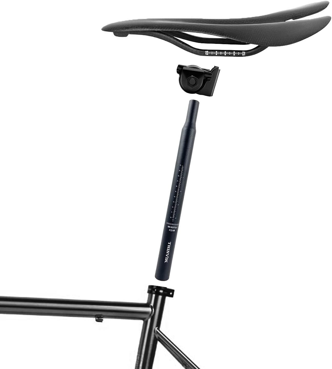 Thinvik Limited Position Metal Bike Seat Clamp for Standard Rail Saddles BMX/MTB/Road/Exercise