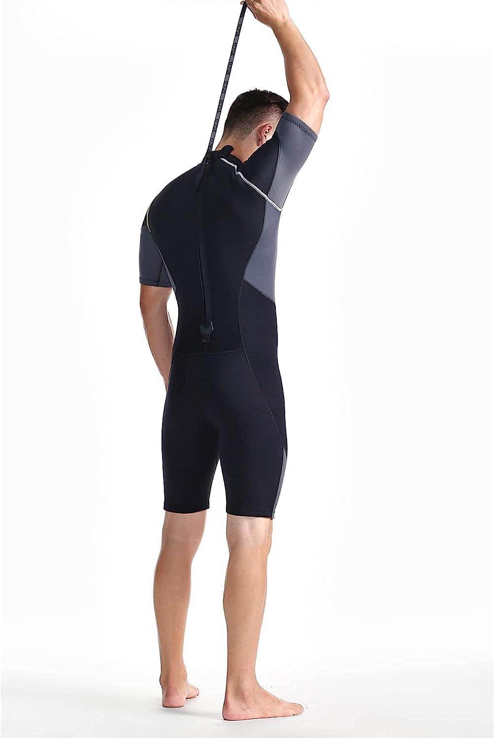 ZCCO Men's Shorty Wetsuits 1.5mm Premium Neoprene Back Zip Short