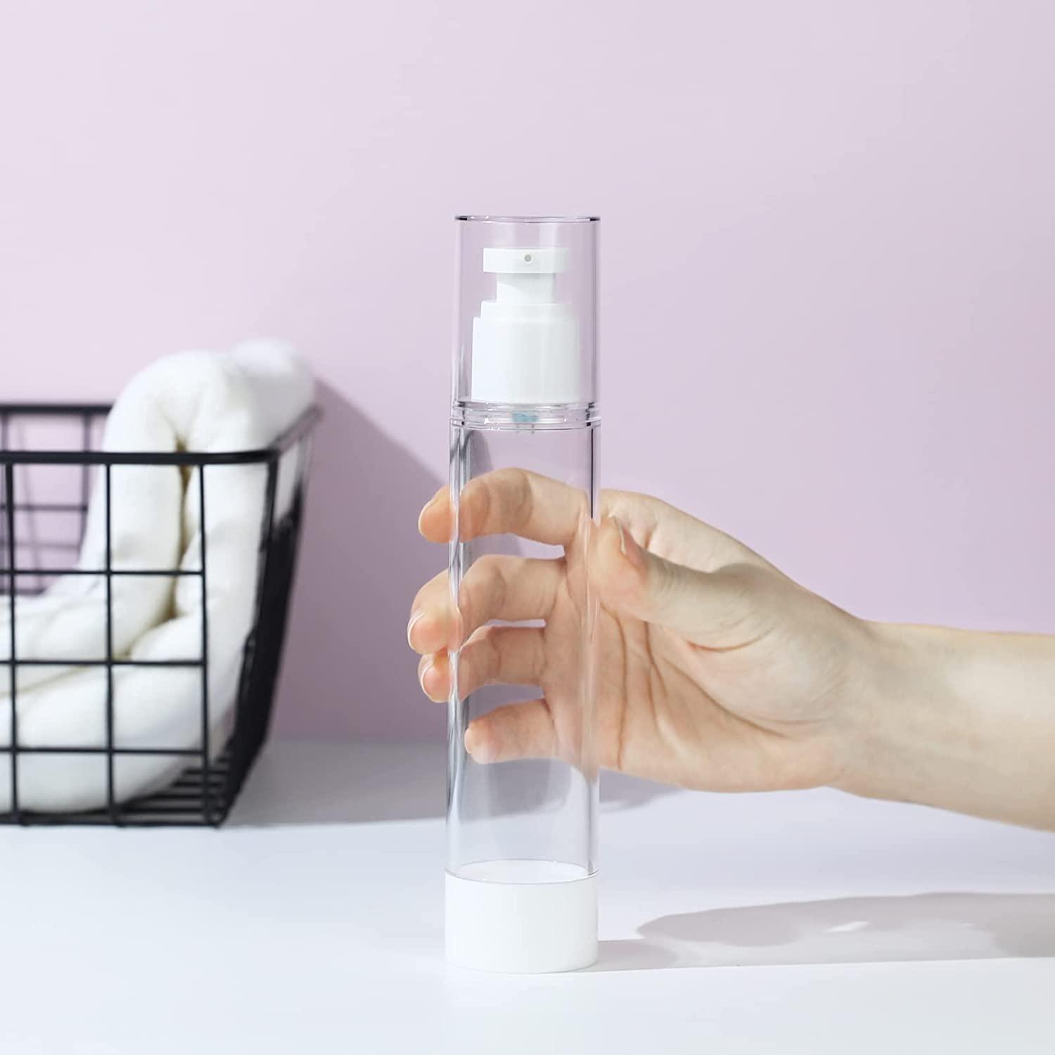 LONGWAY 4 Oz 120ml Clear Airless Cosmetic Cream Pump Bottle Travel Size