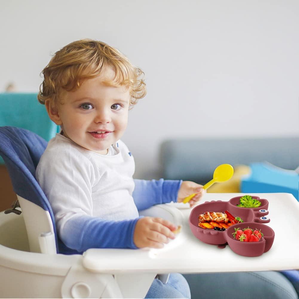 Vicloon Baby Suction Plate Baby Plate Silicone Suction Toddler