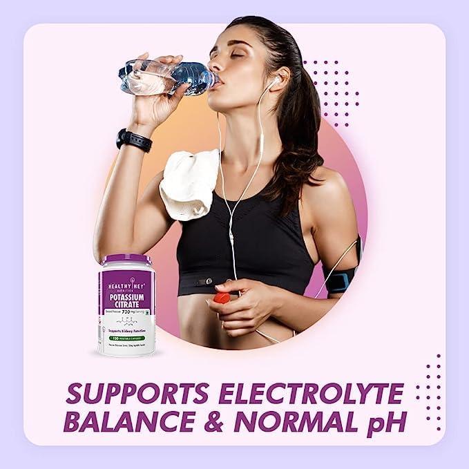 Potassium Citrate Supplement 120 Veg Capsules Essential Mineral for