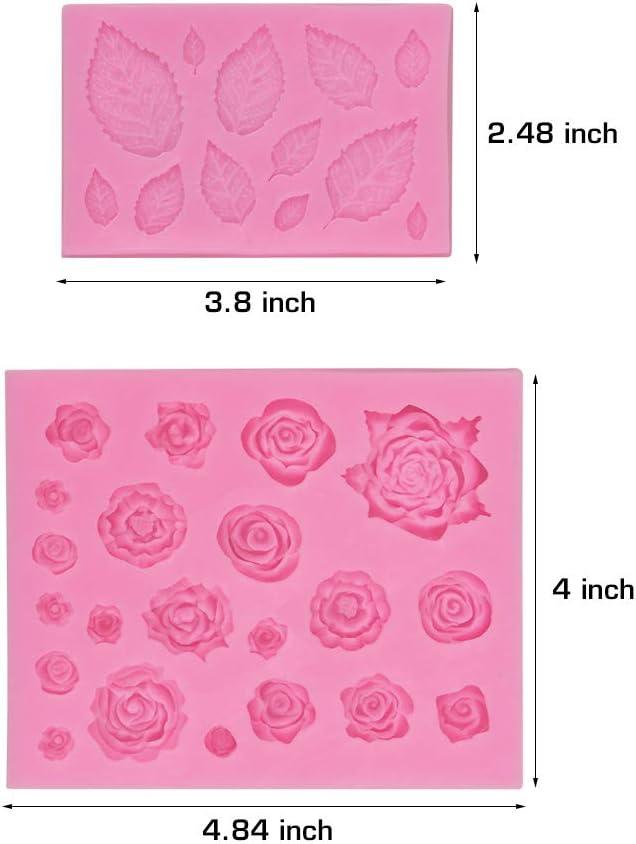Mity rain Roses Collection Fondant Mold-Rose Flower and Leaves