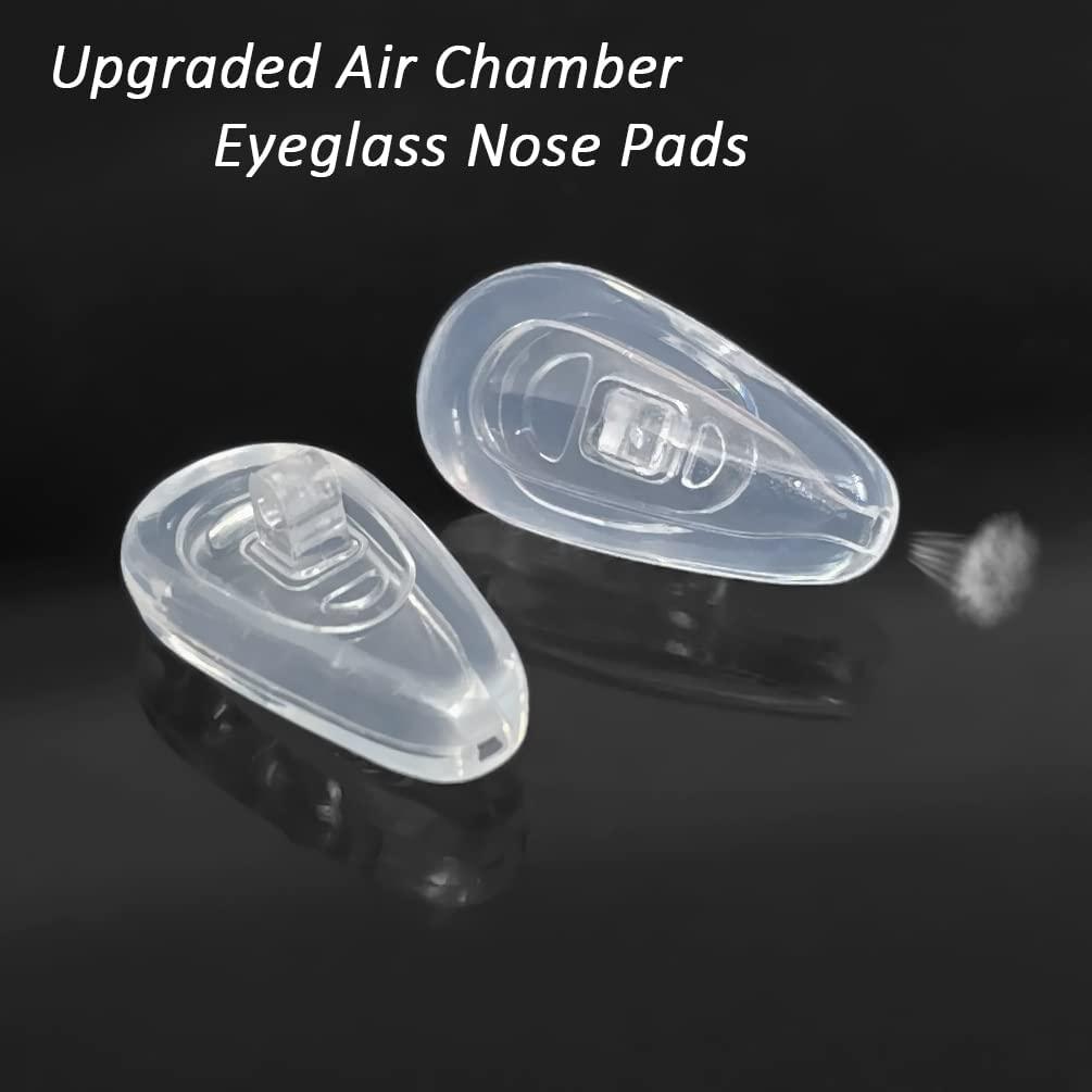 5 Pairs Eyeglass Nose Pads, Soft Silicone Air Chamber Eyeglasses Nose Pads,  Screw-in Anti Slip Glasses Nose Pad