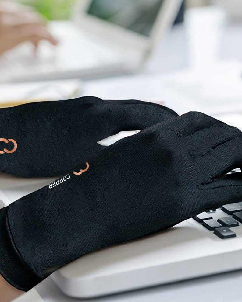 Copper Compression Arthritis Gloves with Touchscreen Tips. Relief for