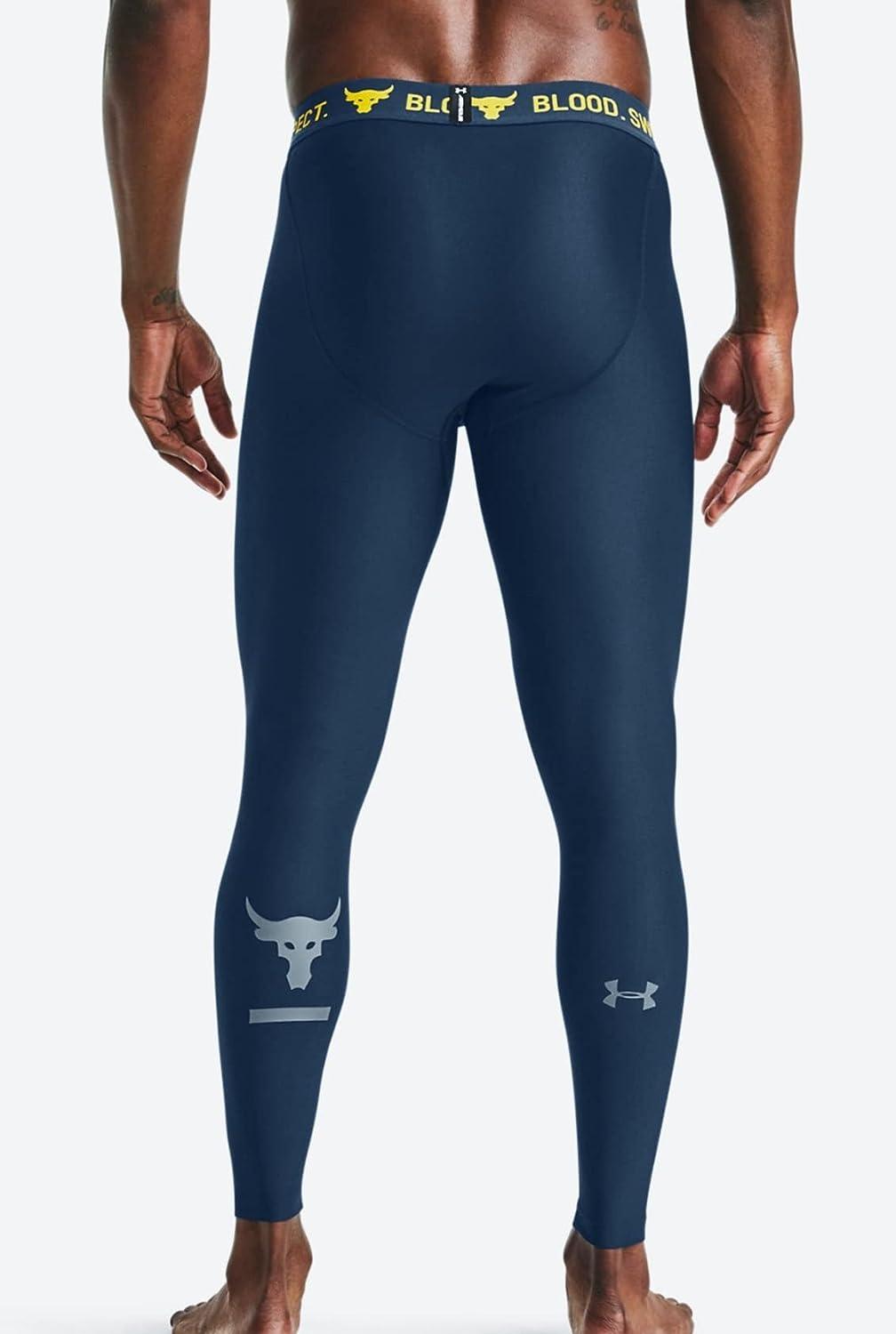 Under Armour UA Project Rock Compression Workout Brahma Bull Pants Small  Navy