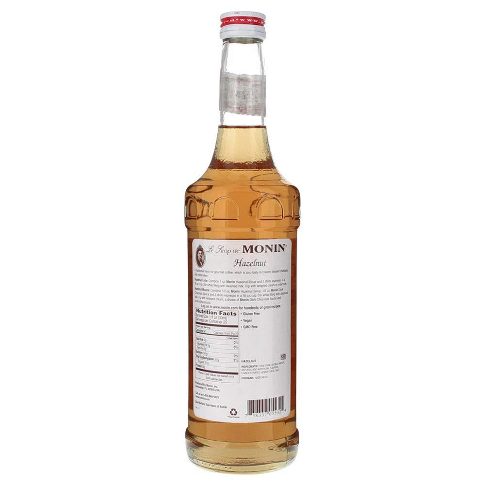 Monin Hazelnut Syrup, Nutty Taste of Caramelized Hazelnut, Natural