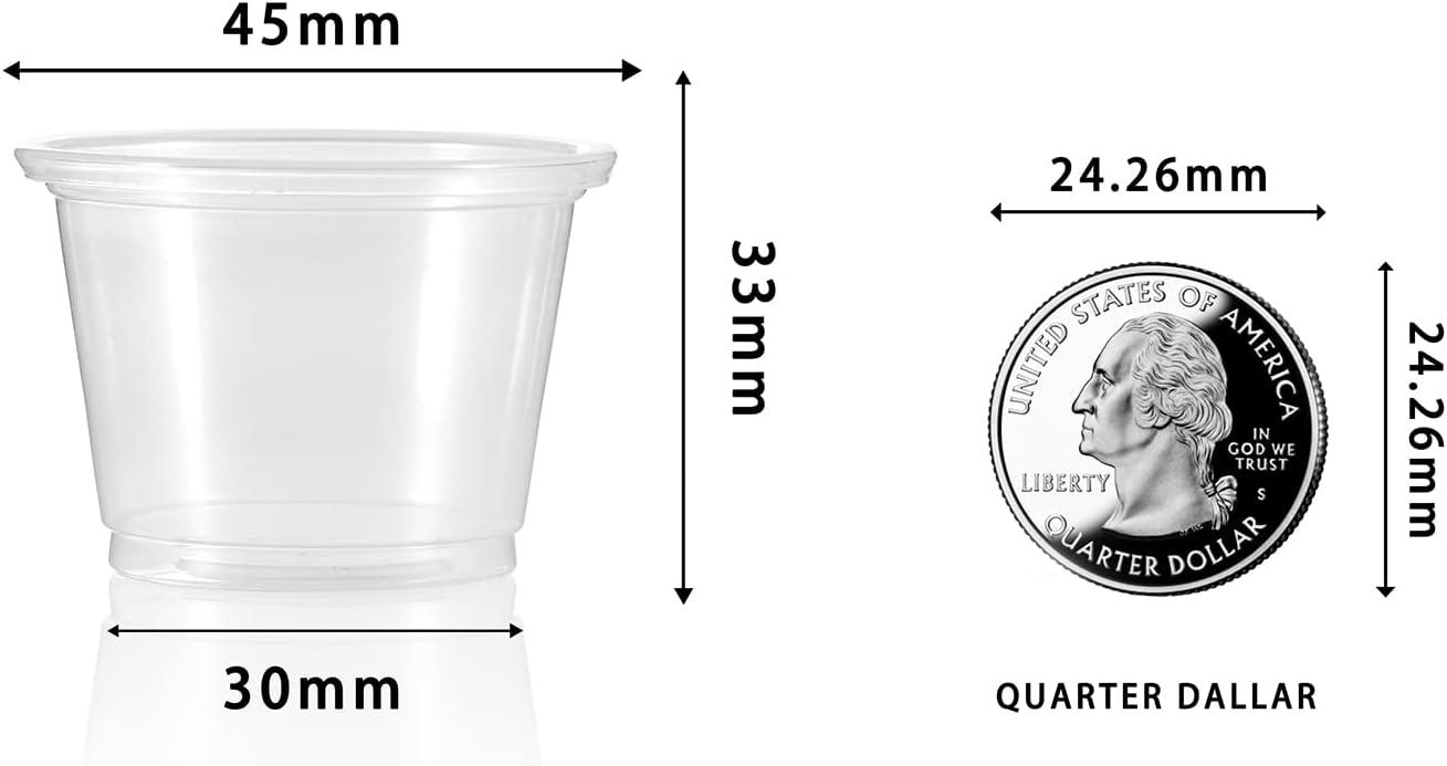 300 Count 1oz Plastic Shot Glasses Mini Disposable Cups for Jello