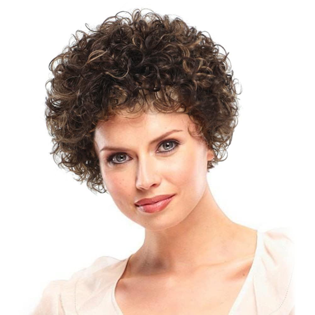 HUA Short Wigs for White Women Real Human Hair Brazilian Curly