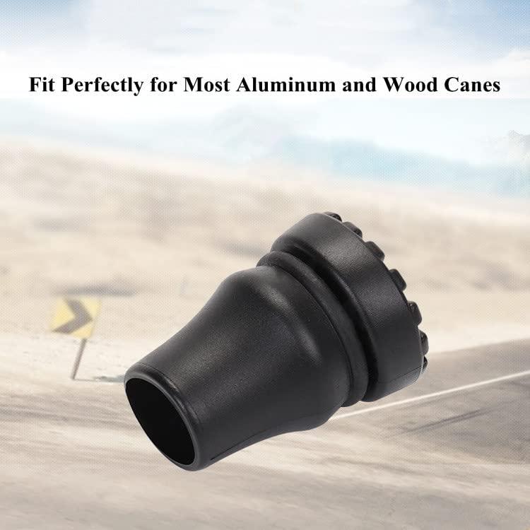 2Pack Rubber Cane Tips 7/8 Inch Heavy Duty Walking Cane Tips, Black