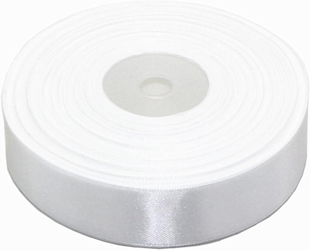SWTOOL 1 Solid Satin Ribbon 50 Yards Roll for Wedding Details Sewing  Projects Gift Wrapping Invitation Embellishments and Crafting Projects Etc  (White) White 1