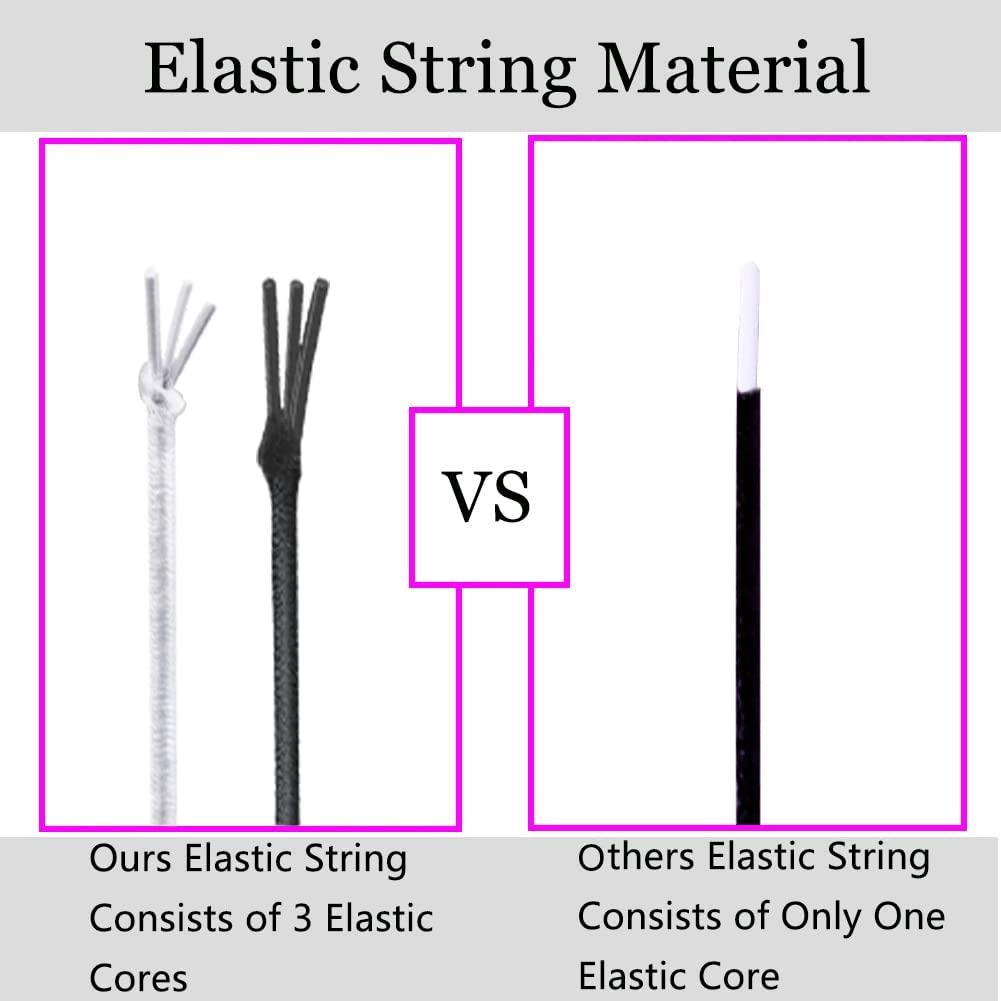Elastic String for Bracelets, 2 Rolls 1 mm Sturdy Stretchy Elastic Cord for  Jewelry Making, Necklaces, Beading.（Black+White)