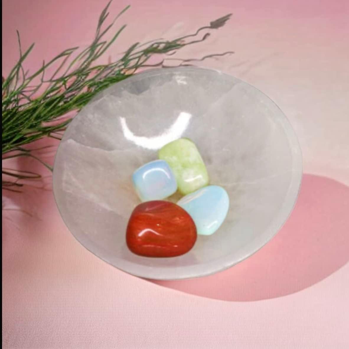 Selenite Round Shape Charging Plate With Sacred Symbol Engraving 3 To 3. Inch At ₹ 18/piece - View #11