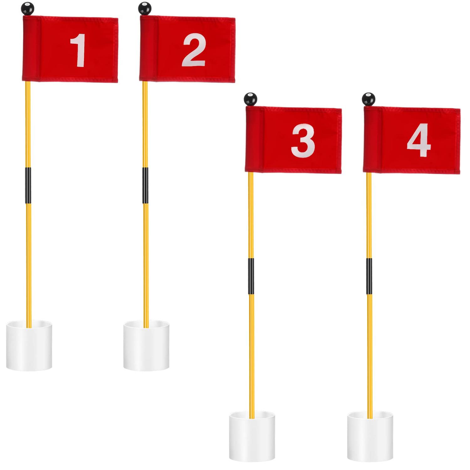 Golf Flagsticks Mini Putting Green Cups and Flags Kids Golf Numbered 1