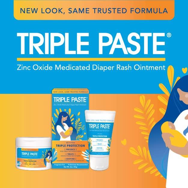 Triple Paste Diaper Rash Cream Hypoallergenic Medicated Ointment for Babies 3 oz