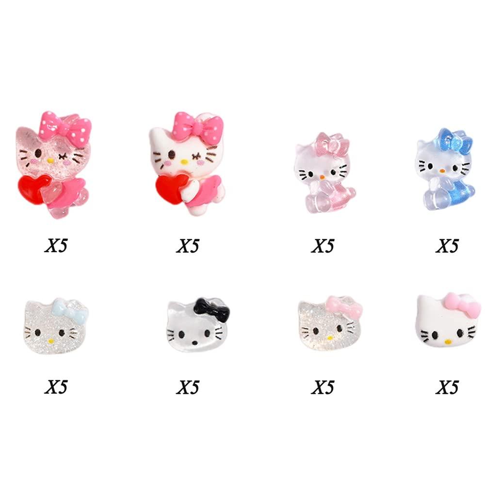 Tezocr Kawaii Nail Charms Hello Kitty Nail Charms for Acrylic