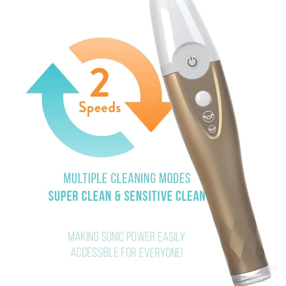 TAO Clean Umma Diamond Sonic Toothbrush Ergonomic, Dual Speed, Gold