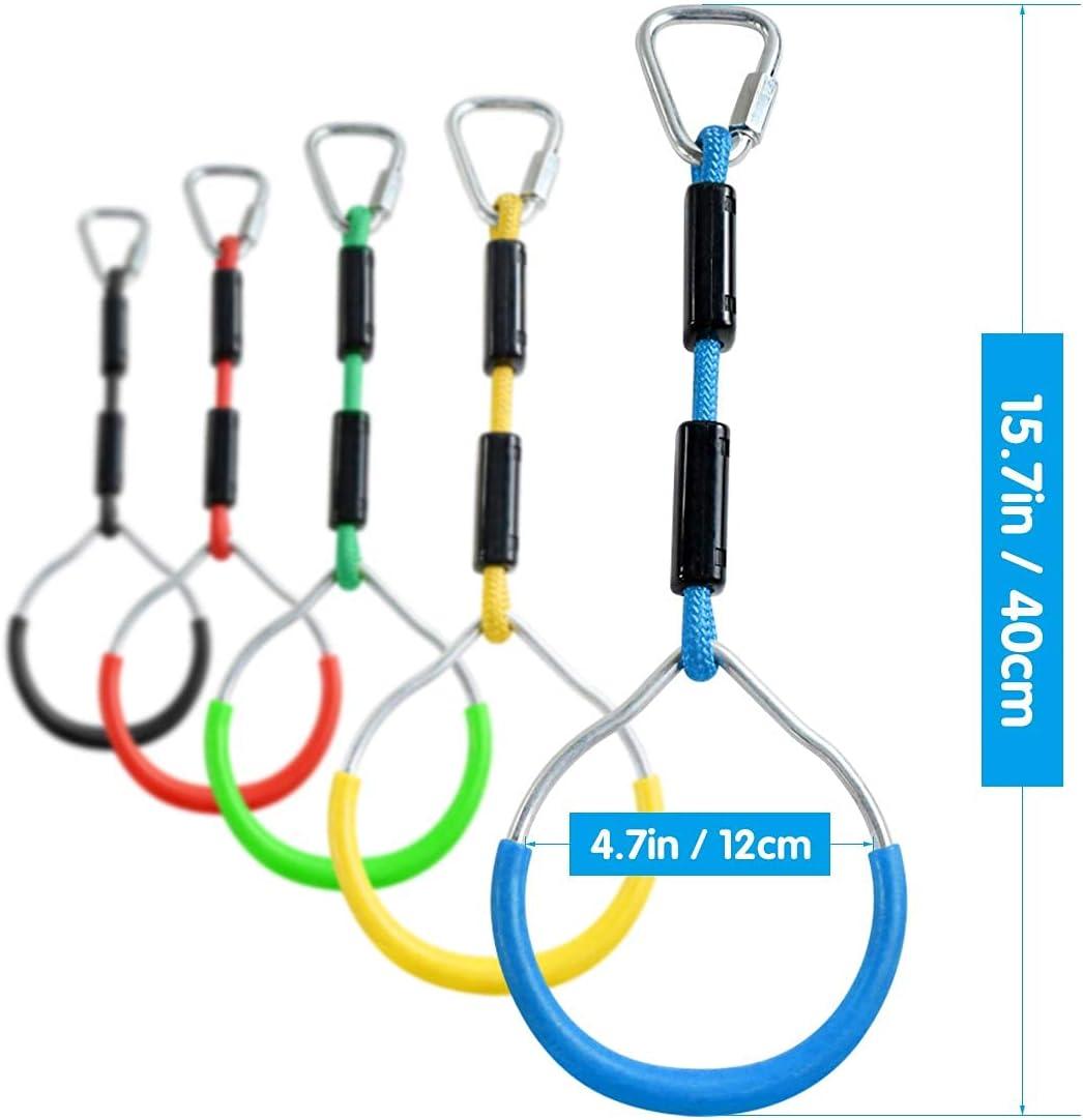 Colorful Swing Gymnastic Bar Rings 5 Pack for Ninja Slackline Outdoor ...
