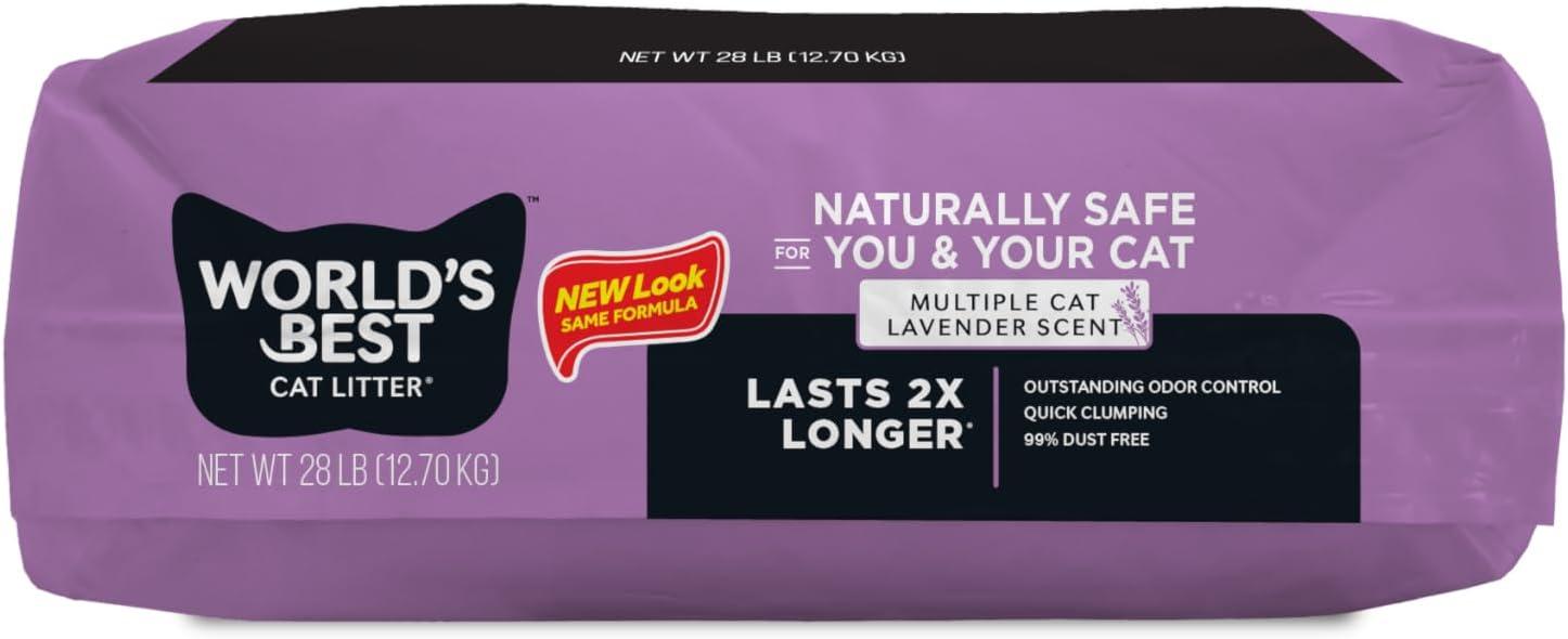 Worlds Best Cat Litter 28lb Multiple Cat Lavender Scented beige