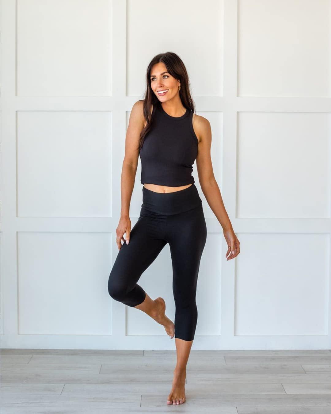 FULLSOFT 3 Pack Capri Leggings for Women - High Waisted Tummy Control Black Workout  Yoga Pants 1-3 Pack Capri Black black black Large-X-Large