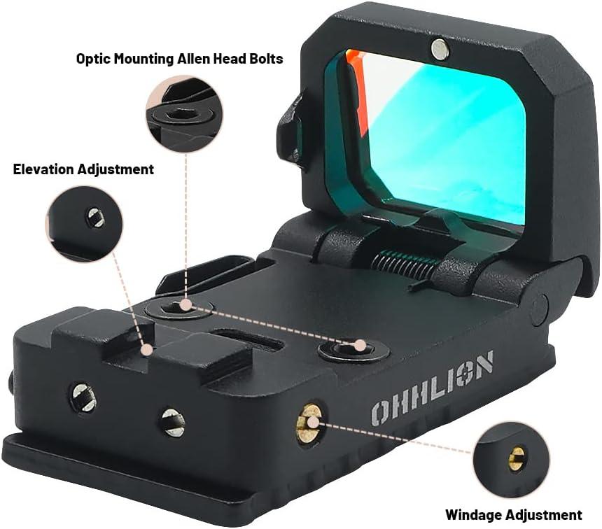 Micro Flip Up Reflex Red Dot Sight (RMR Pistol Cut) 3MOA Compact Red